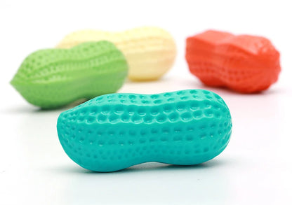 Peanut Squeaky Dog Chew Toy | TPR Teeth Cleaning Interactive Pet Toy