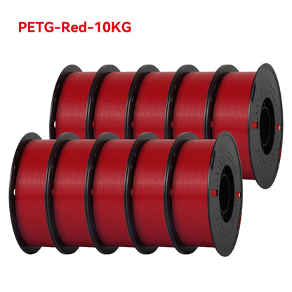 KINGROON 3D Printer Filament – 10 Rolls 1.75mm PLA / PETG, 1KG Each, Mix Colors, 22LBS Total