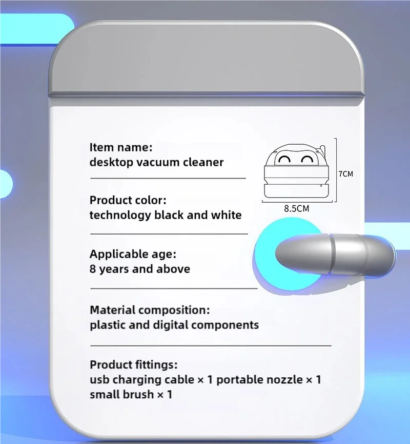 R.E.D. Shopping USB electric desktop vacuum cleaner for keyboards and car cleaning, rechargeable, compact household dust cleaner