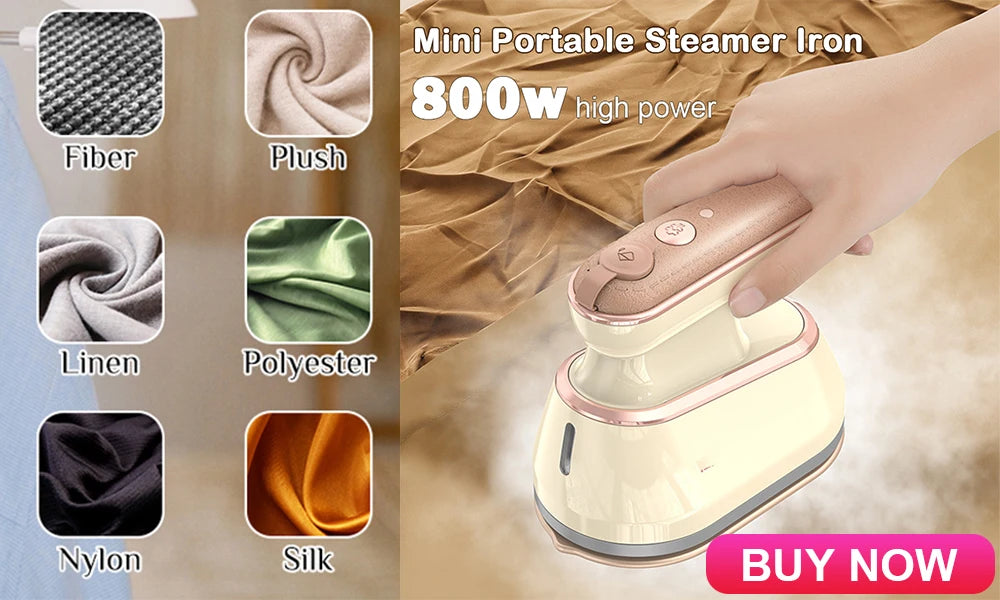 Mini Handheld Steam Iron – Foldable Travel Garment Steamer, Ceramic, Wet & Dry