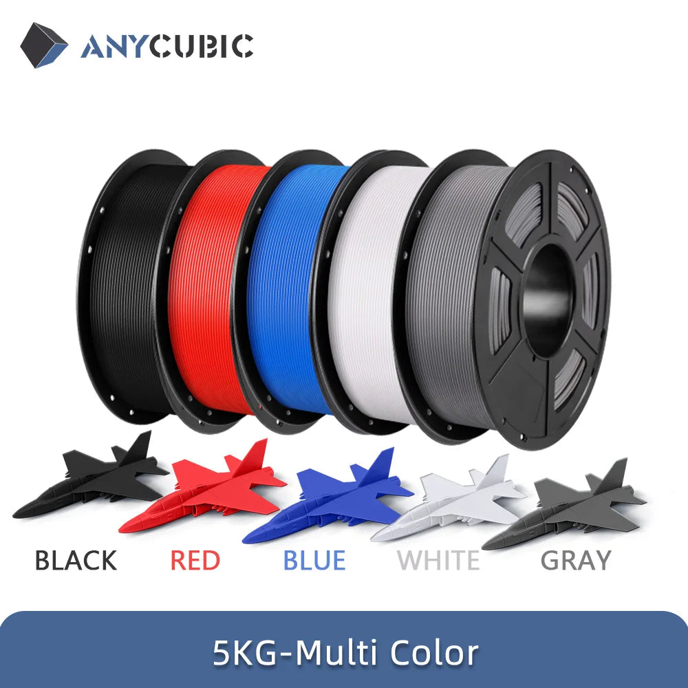 ANYCUBIC PLA 3D Printer Filament – 5KG / 1.75mm, Eco-Friendly, EU & US Warehouse, For Kobra S1C / K3C