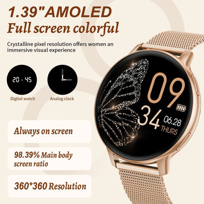 LIGE Bluetooth Smart Watch for Women – Custom Dial, Sport Fitness Tracker, iOS & Android (2026)