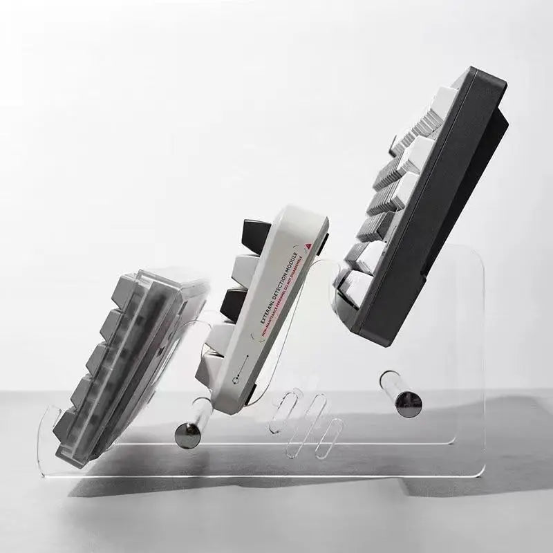 Transparent Acrylic Keyboard Display Stand – Layered Rack Holder for Mechanical Keyboards