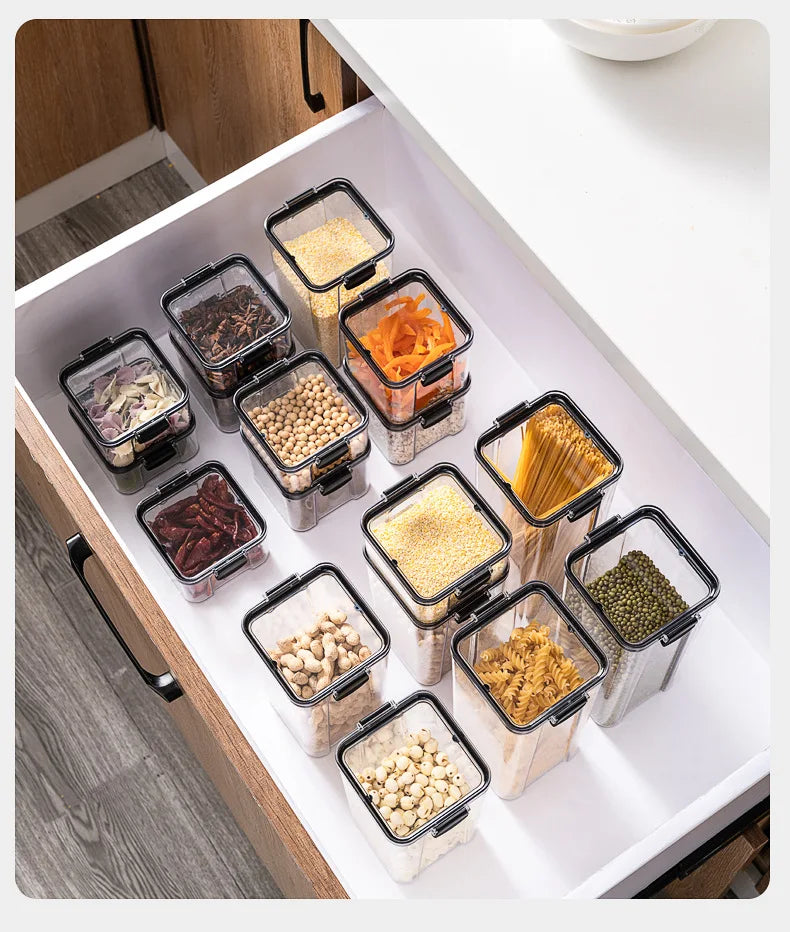 Airtight Kitchen Storage Jars | Moisture-Proof PET Containers 460ml–1800ml