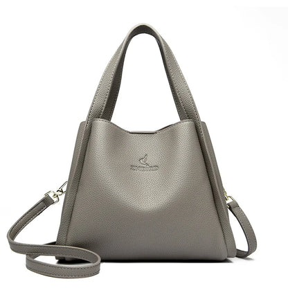 Soft PU Leather Tote Bag - Large Capacity Women's Shoulder Handbag