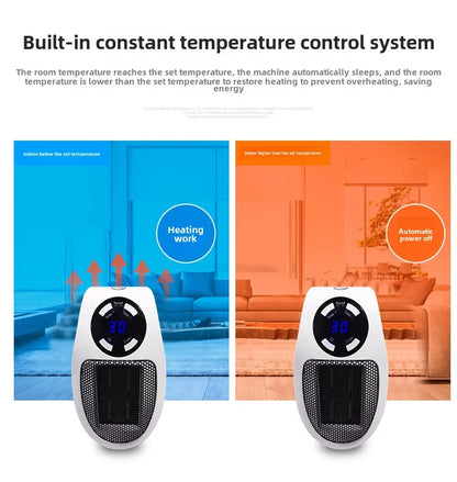 Eco Plug-In Electric Wall Heater — Energy Efficient, Low Noise, Portable Indoor Space Heater