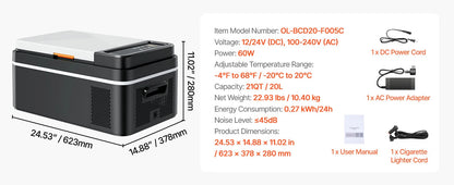 SucceBuy Portable Car Refrigerator 20L–55L | Compressor Cooler & Freezer | 12V/24V DC | Camping