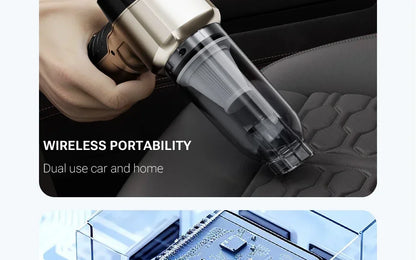 R.E.D. Shopping SZUK portable car vacuum cleaner with 100W power, 15KPa suction, 3-in-1 wireless handheld design.