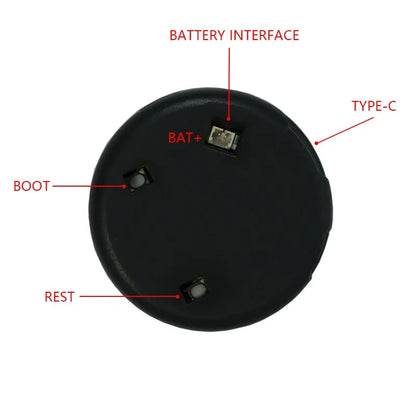 ESP32-C3 WiFi and Bluetooth development board with 1.28-inch round LCD display, featuring microcontroller and connectivity ports