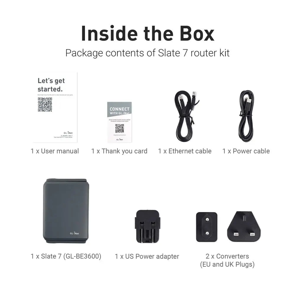 GL.iNet GL-BE3600 Slate 7 – Dual-Band WiFi 7 Travel Router