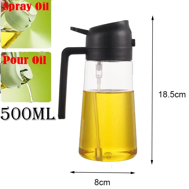 2-in-1 Pour & Spray Oil Dispenser Bottle | 500ml Kitchen Oil Sprayer