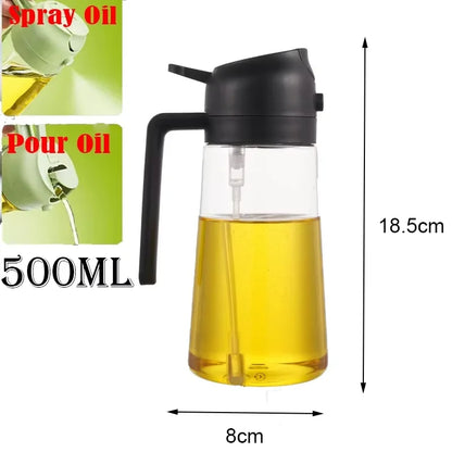 2-in-1 Pour & Spray Oil Dispenser Bottle | 500ml Kitchen Oil Sprayer