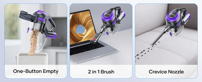 Laresar V10 Lite Cordless Vacuum Cleaner 38000Pa – 45 Min Runtime, EU Plug, for Carpets & Pet Hair