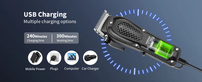 HIENA PRO Cordless Hair Clipper Set | Professional Barber Kit, Electric Foil Shaver & Beard Trimmer Combo