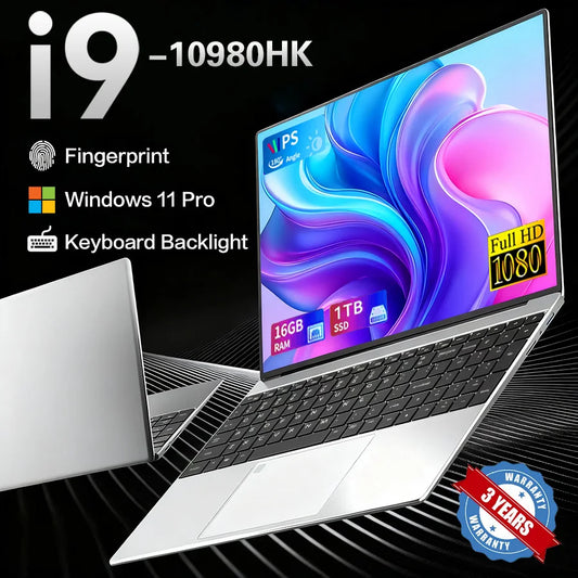 2026 Laptop 15.6" — Intel i9-10980HK, 16GB RAM, Up to 2TB SSD, Fingerprint Unlock, Windows 11 Pro