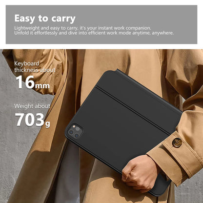 GOOJODOQ Magic Keyboard Case for iPad Pro 11 M4, Air 4/5/6 – PD18W, Pogo Pin, Gesture Trackpad