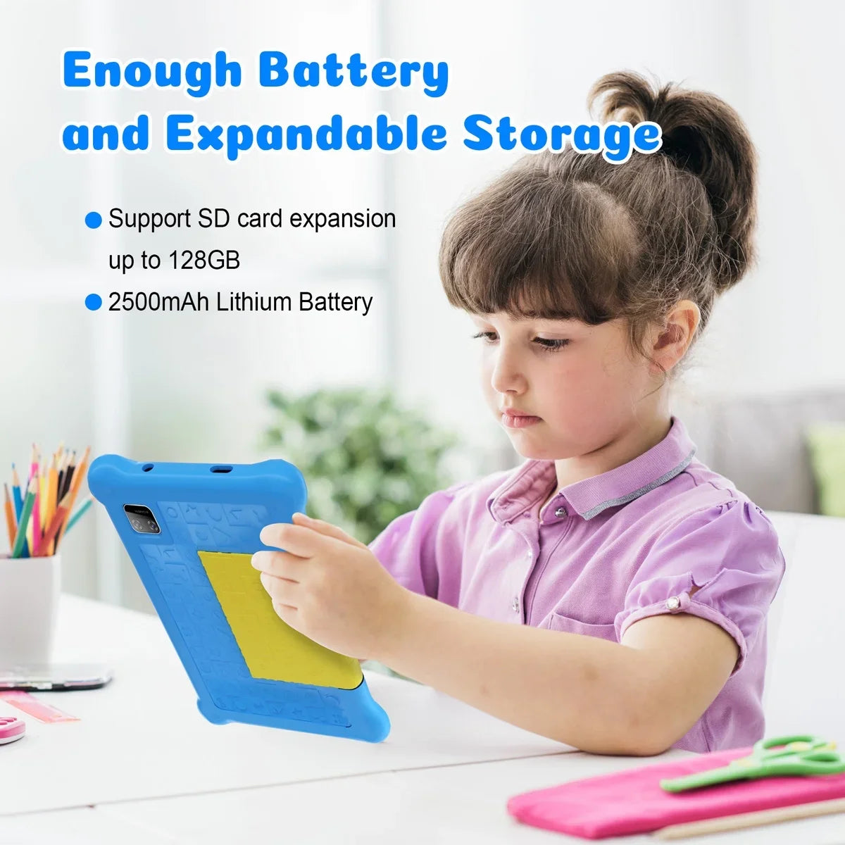 URAO 7" Kids Learning Tablet Bundle – Android 13, 5GB+32GB, Headphones, Stylus, Bag, Parental Controls