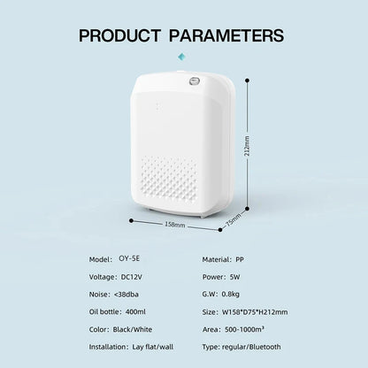 Hotel Collection Bluetooth Aroma Diffuser – 400ml Waterless Essential Oil Scent Machine, App Control