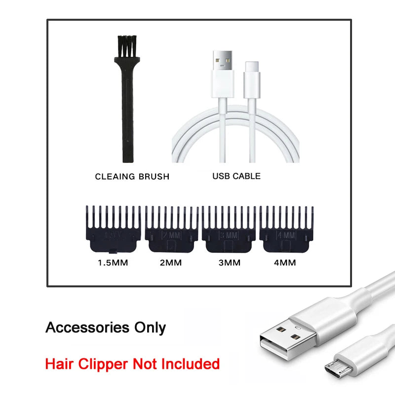 R.E.D. Shopping T9 professional hair clipper with USB fast charging, beard and body trimmer, black and silver design, close-up view