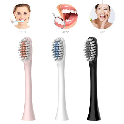 Xiaomi 6 Gear Sonic Electric Toothbrush with 8 replaceable brush heads, waterproof design, USB rechargeable, in white color