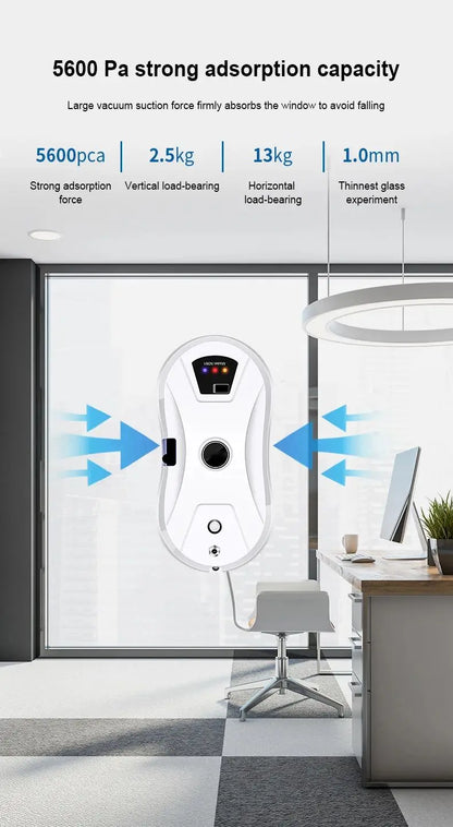 DIVEDEER Intelligent Window Cleaner Robot – Automatic Electric Window Washing Machine with EU Plug