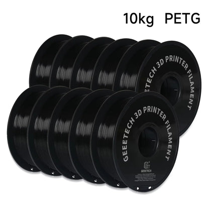 Geeetech PETG Filament – 10 Rolls x 1KG, 1.75mm, Vacuum Packed, for FDM 3D Printers