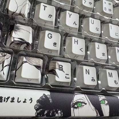 Chainsaw Man Anime Keycaps – PBT Dye-Sub, Cherry Profile, 74–140 Keys, for Mechanical Keyboard