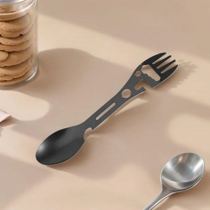 5-in-1 Camping Utensils Set | 316L Stainless Steel Fork, Knife, Spoon & Bottle Opener