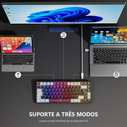 RK Royal Kludge RK84 Wireless Mechanical Keyboard – 84 Key, Hot-Swap, BT5.0/2.4G/USB-C, RGB