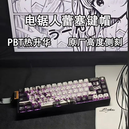Chainsaw Man Anime Keycaps – PBT Dye-Sub, Cherry Profile, 74–140 Keys, for Mechanical Keyboard