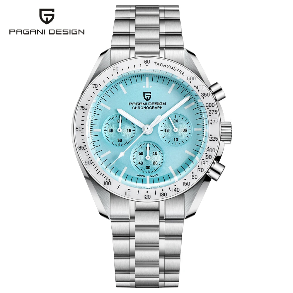 PAGANI DESIGN V5 Moon Men's Watch – Luxury Quartz Chronograph, Waterproof, Stainless Steel, 2026