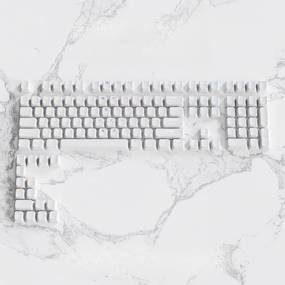 Cherry Profile PBT Keycaps 133+ Keys – White Side-Printed Shine-Through for MX Switches