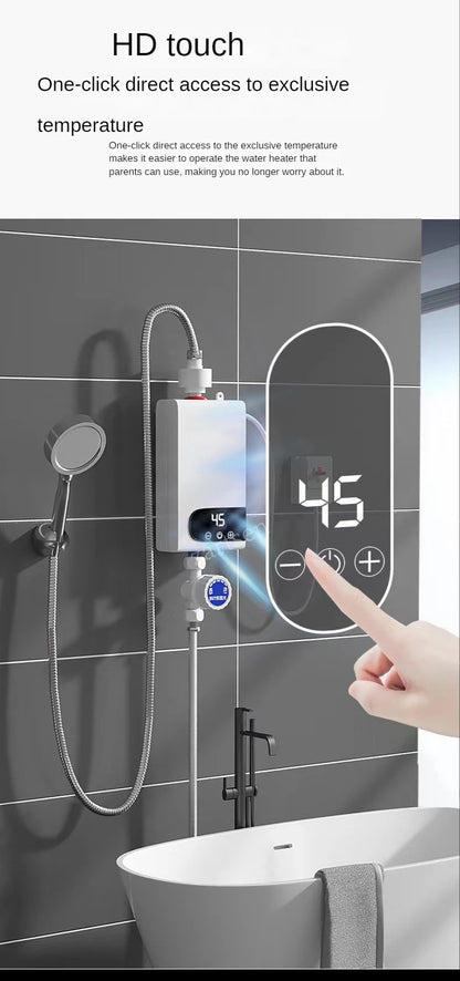 Portable 220V 4500W electric water heater by R.E.D. Shopping, designed for bathroom hot water shower and home kitchen heating.