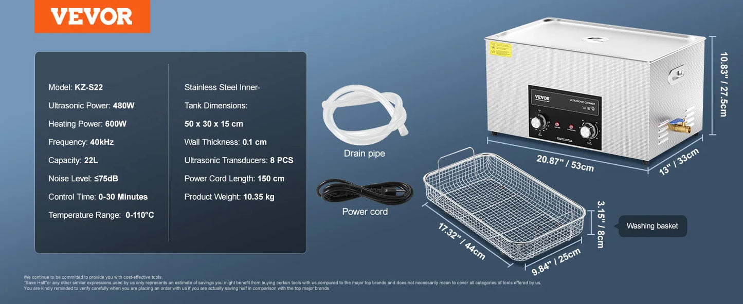 SucceBuy Ultrasonic Cleaner 2L–30L | Heater & Timer | Lab, Auto Parts, Jewelry