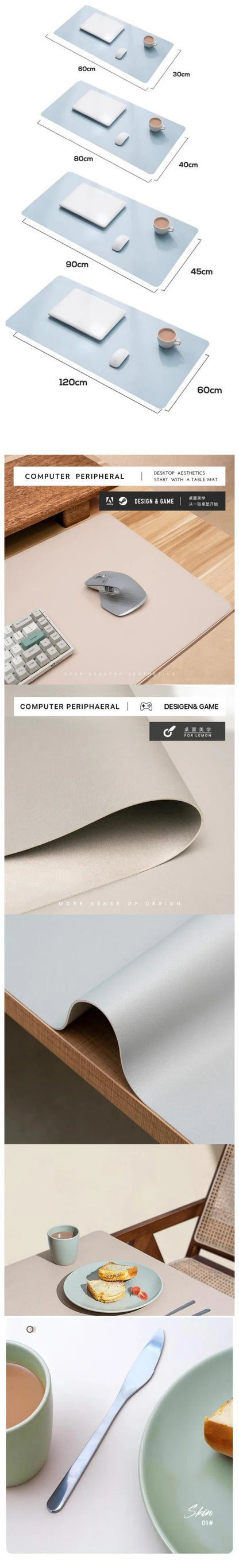 NieR Automata ARPG Leather Mouse Pad – Waterproof PU Leather, Keyboard Table Mat, E-Sports Gaming