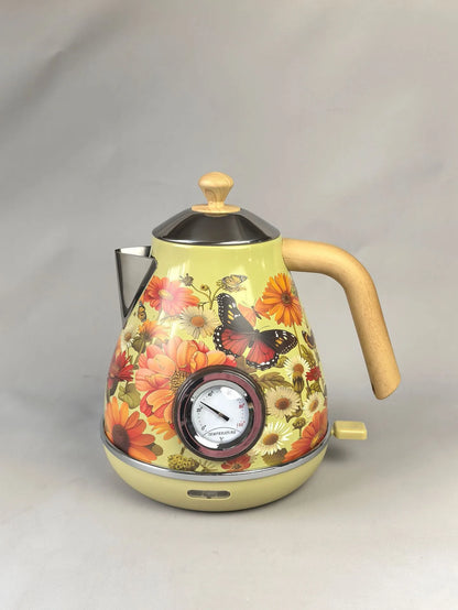 Dobleuno Retro Electric Kettle 1.7L – Thermometer, Auto Shut-Off, 304 Steel