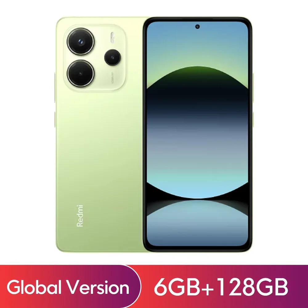 Xiaomi Redmi Note 14 smartphone with 108MP camera, 120Hz display, and MediaTek Helio G99 processor.