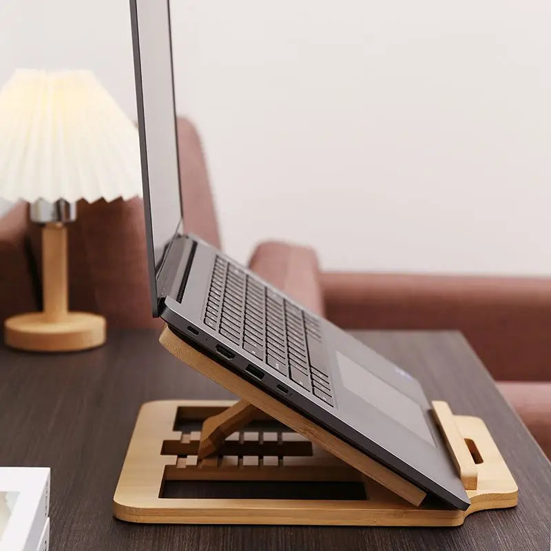 Adjustable Portable Laptop Stand – Foldable, Height-Adjustable, Heat Sink, iPad & Laptop Bracket