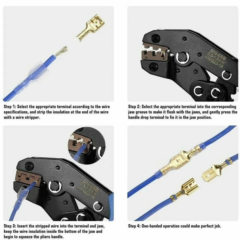 Insulated Spade Connector Kit – Male & Female Crimp Terminals 2.8/6.3mm