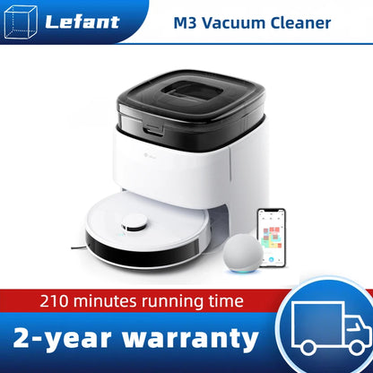 Lefant M3M3L Robot Vacuum & Mop | 12000Pa Suction, Anti-Tangle, Dual Spinning Mop, Auto Wash & Dry
