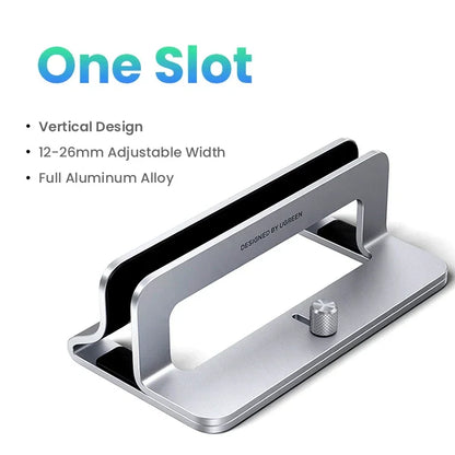 UGREEN Vertical Laptop Stand – Aluminum, Foldable, 1/2/3 Slots for MacBook Air, Pro & Tablets