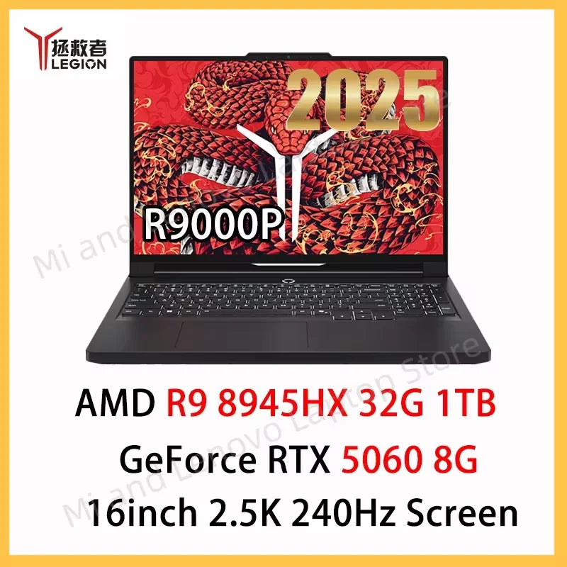Lenovo Legion R9000P 2025 – AMD Ryzen 9 8945HX RTX 5060 8GB 32GB 1TB 16" 2.5K 240Hz Black