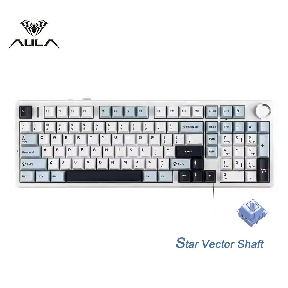 AULA F99 Pro 96% Gaming Mechanical Keyboard – Tri-Mode BT/2.4GHz/USB-C, Hot-Swap, 8000mAh, RGB, PBT Keycaps
