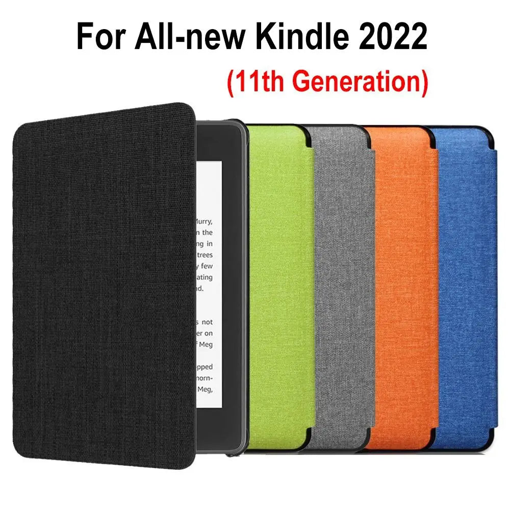 R.E.D. Shopping protective shell cover for all-new Kindle 2022 11th Gen e-reader with built-in light, smart case, sleeve, black color.