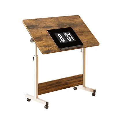 Mobile Standing Desk with Wheels – Adjustable Height 80x40cm Home Office Workstation