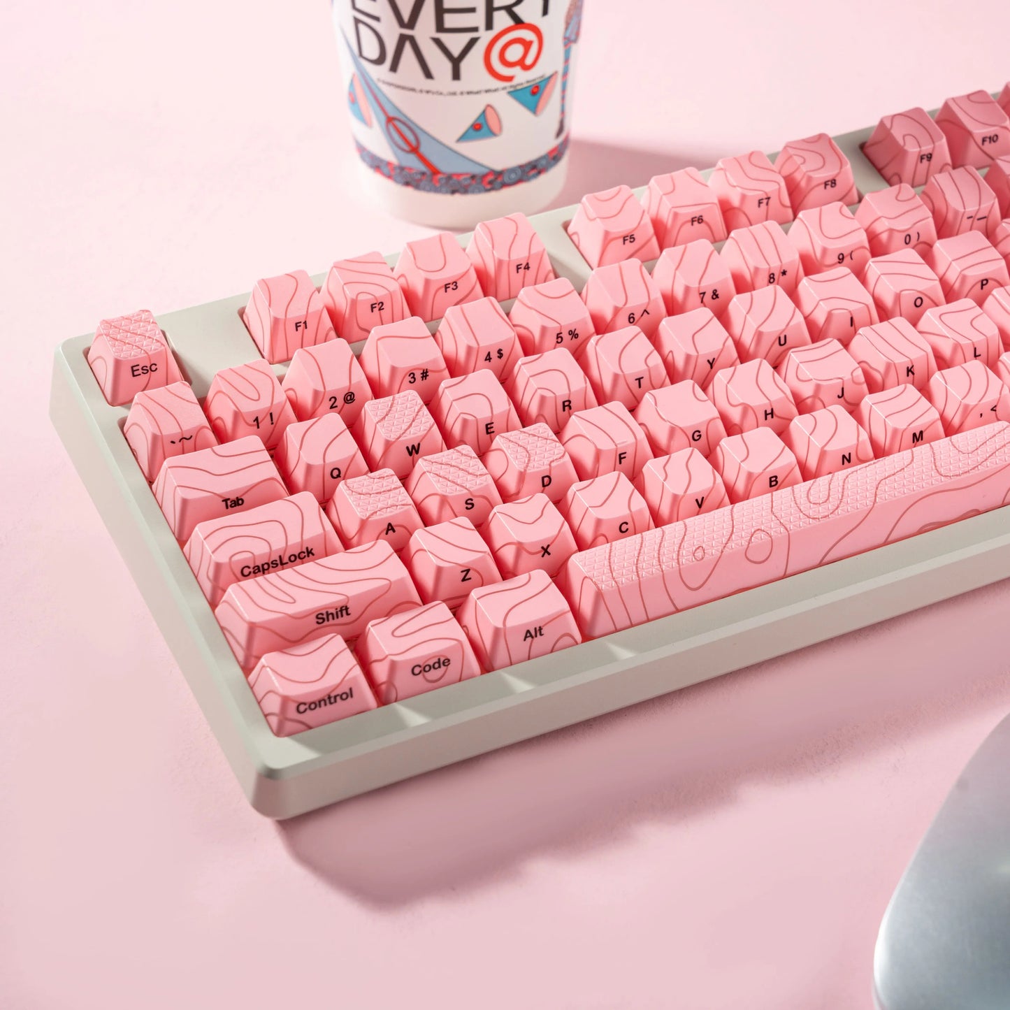 XVX Topographic Keycaps 118 Keys – OEM Profile, Shine-Through, IMD-Tech, Side Print