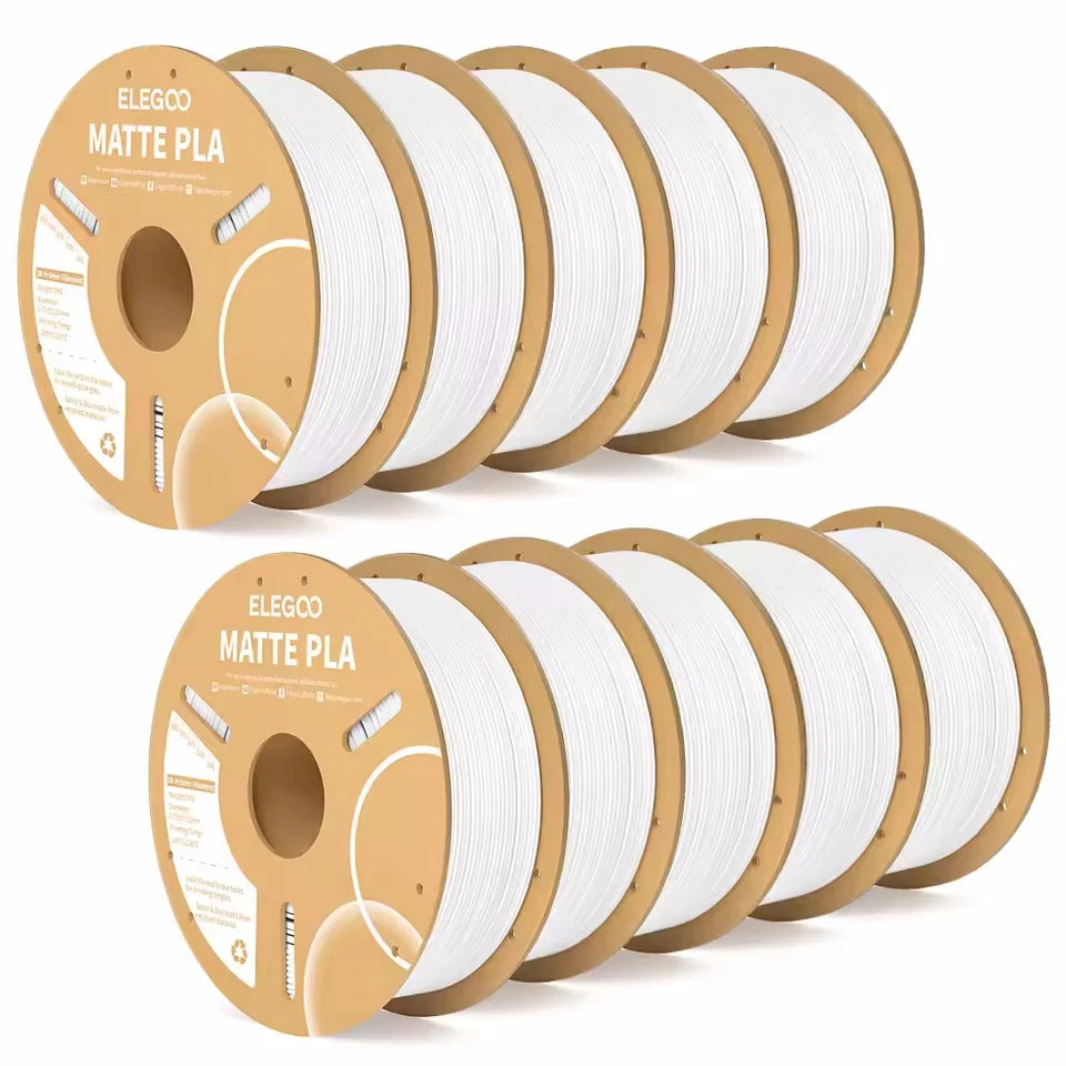 ELEGOO Matte PLA Filament 1.75mm 1KG – +/-0.02mm Accuracy, Cardboard Spool