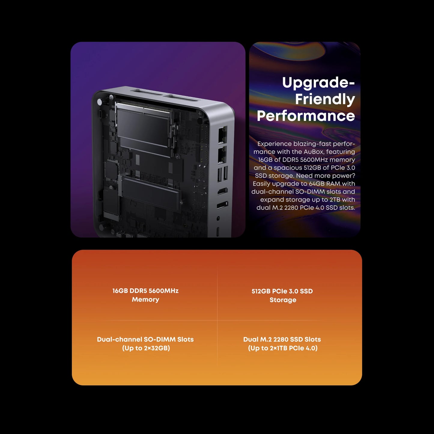 CHUWI AuBox Mini PC – AMD Ryzen 7 8745HS, 16GB DDR5, 512GB SSD, WiFi 6, Quad Display