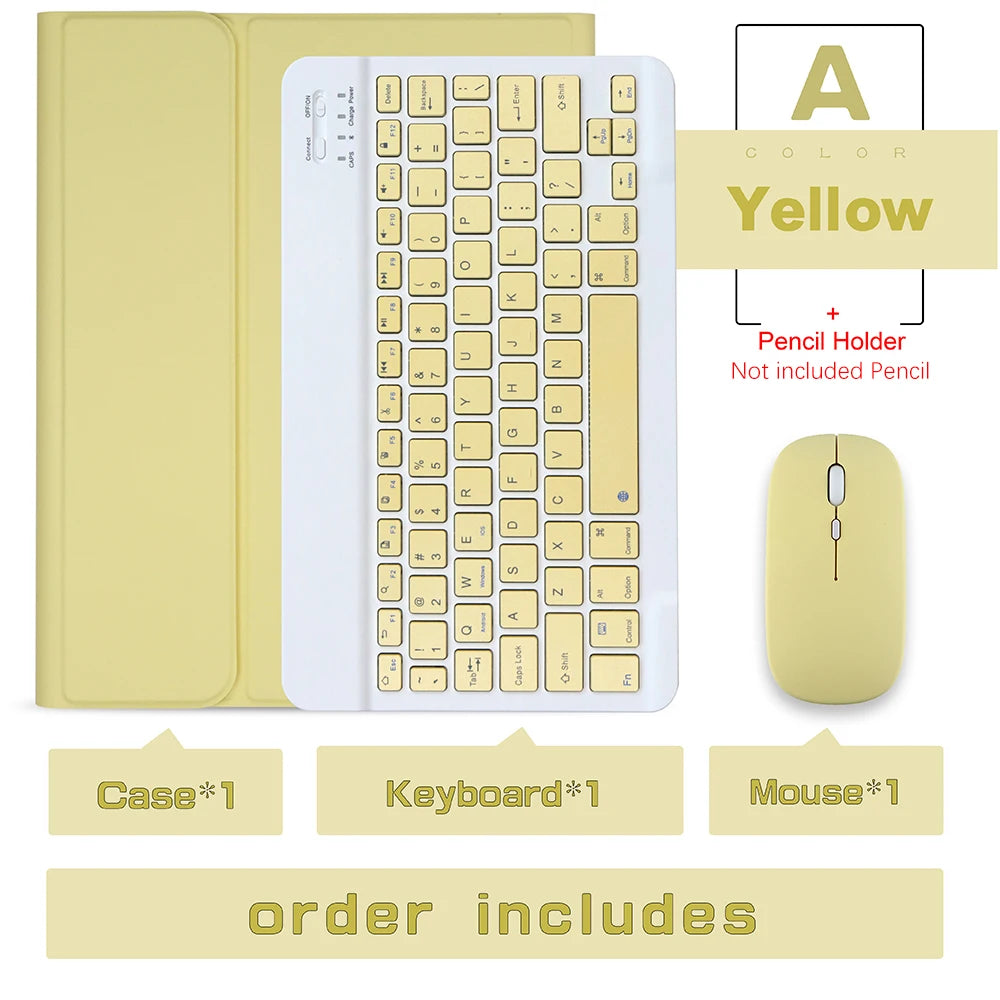 Wireless Magic Keyboard & Mouse Case for iPad Pro 11/13, Air 11/13, iPad 7-10 Gen – Bluetooth, Touchpad