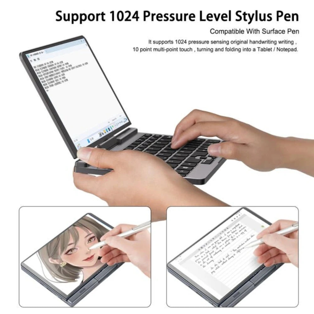 CRELANDER P8 8" 2-in-1 Mini Laptop | Intel N150 | 12GB DDR5 | Touch Screen | WiFi 6 | Win 11 | Pocket PC